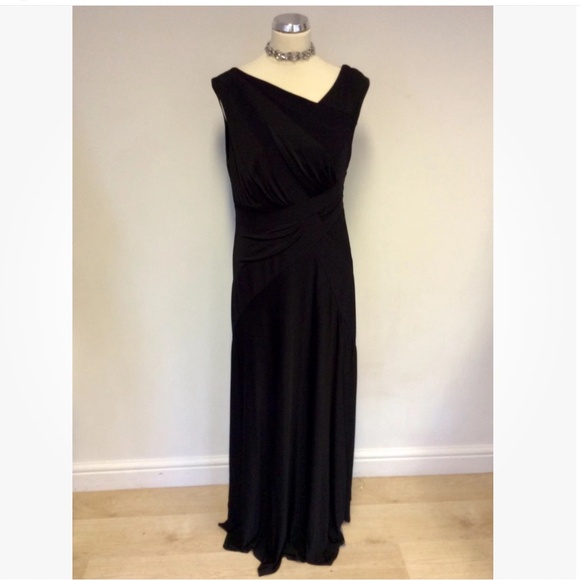 Joseph Tibkoff BLACK FULL LENGTH EVENING GOWN DRESS Formal  Whimsygoth Sz 14 - Picture 1 of 11